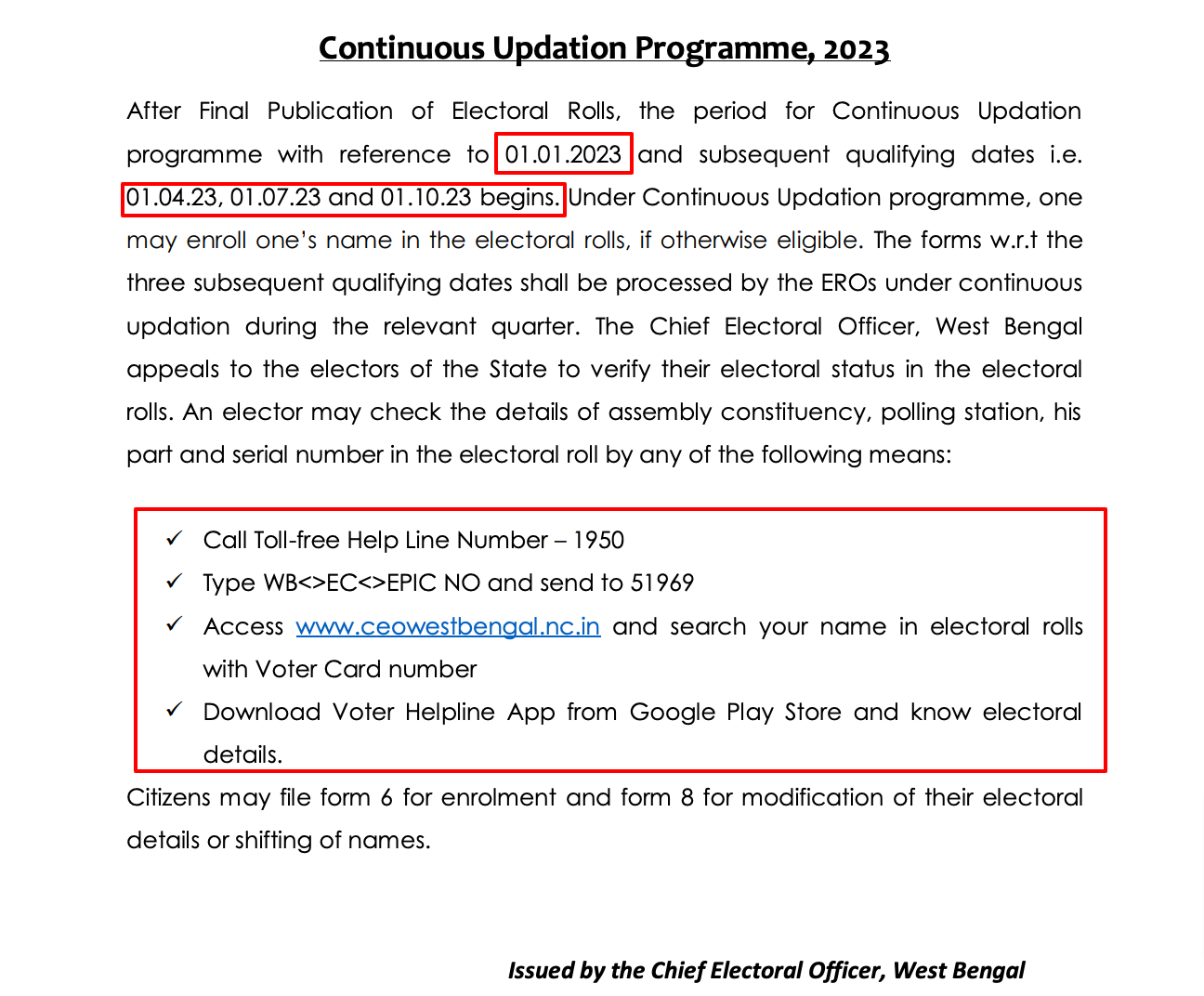 Continuous Updation Programme, 2023